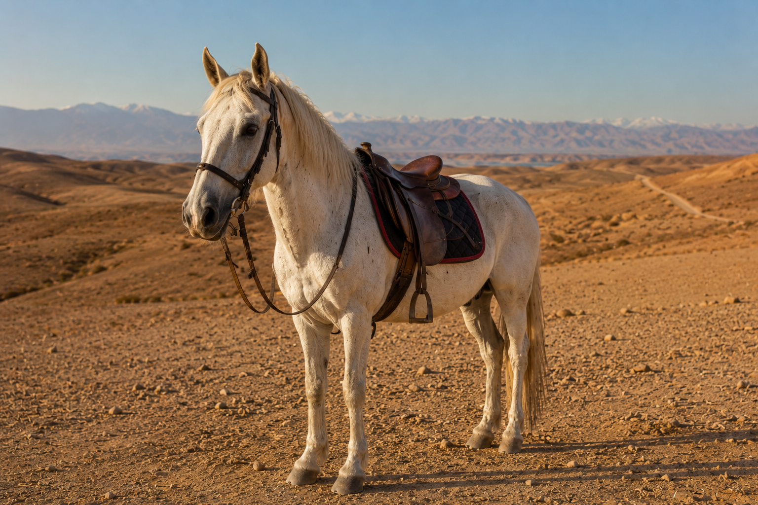 Horse riding through Agafay