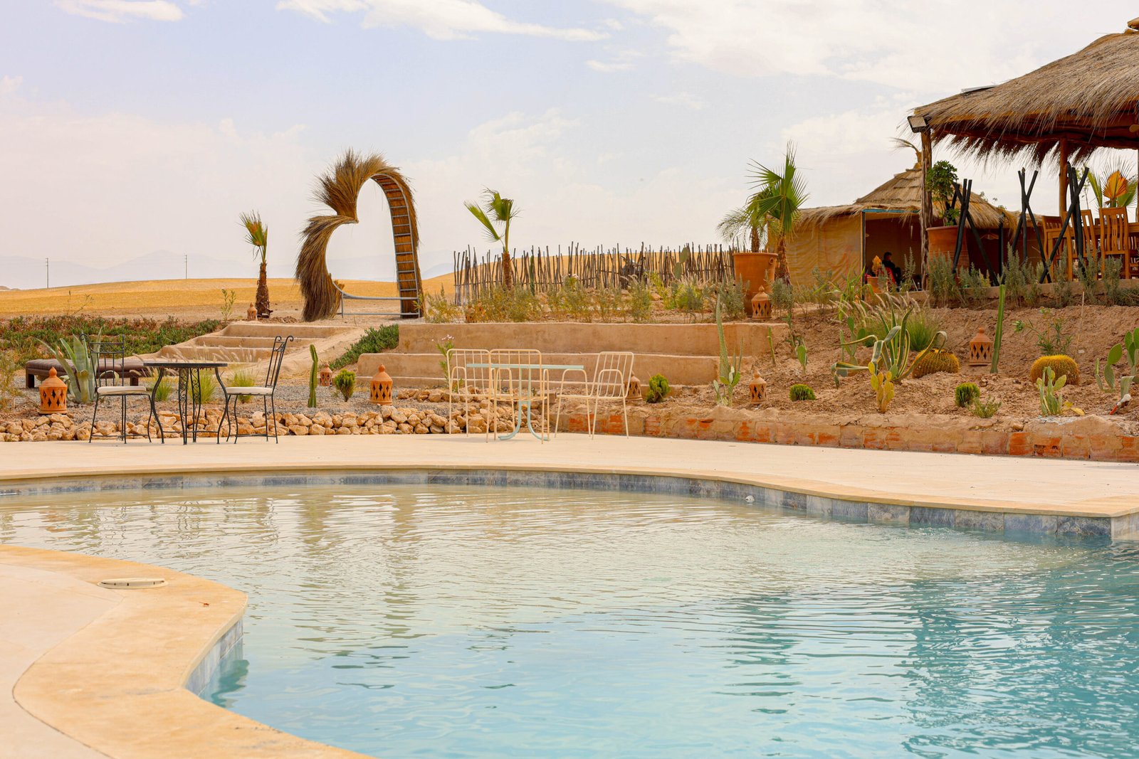 Luxury swimming pool at Agafay Palm