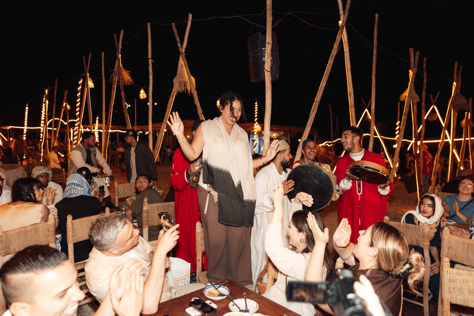 Desert wedding ceremony setting